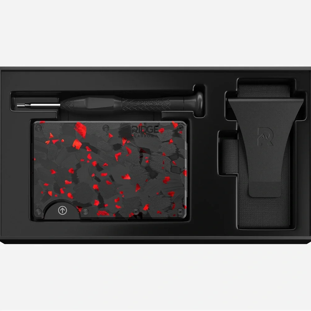 NOT FOR SALE Ridge Carbon Fiber Wallet with Red Accents